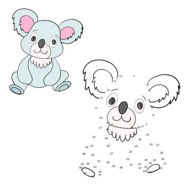Connect the dots game koala vector illustration Stock Illustration