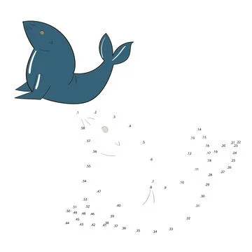 Connect the dots game seal vector illustration Stock Illustration