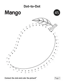 Connect The Dots Mango Printable Activity Workbook Page For Kids Early Learni Stock Illustration