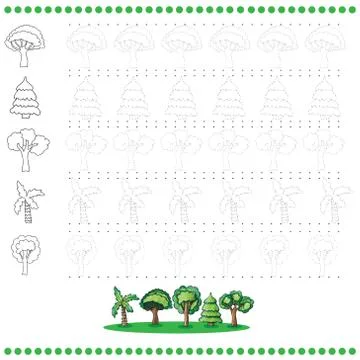 Connect the dots number of images - exercise for kids Stock Illustration