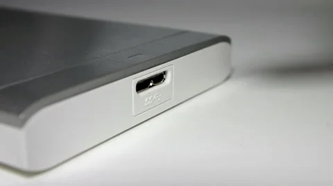 Connect a drive on the usb 3 Stock Footage 60235097