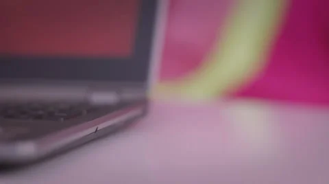 Connect an Earphone to a Laptop Stock Footage 58478771