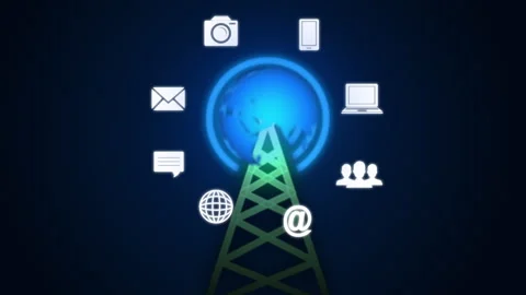 Connect Earth Technology Icons Video stock 283890430