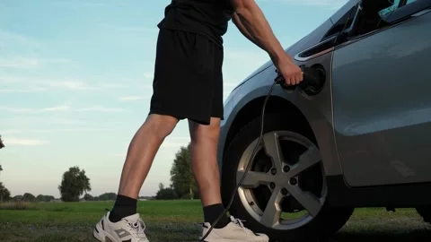 Connect EV cable Stock Footage 288781384