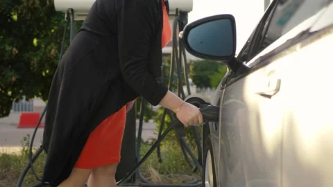 Connect EV car Stock Footage 255683928