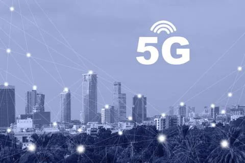 Connect global wireless devices. Wireless communication network concept. Stock Photos