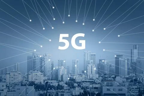 Connect global wireless devices. Wireless communication network concept. Stock Photos