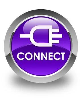Connect glossy purple round button Illustrazione stock