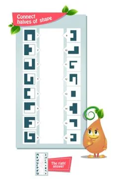 Connect halves  educational game Stock Illustration
