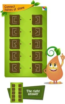 Connect halves of shape Stock Illustration