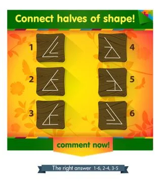Connect halves of shapes Stock Illustration