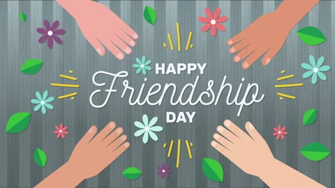 Connect the hands background animation. Happy Friendship Day Vidéo 245501629