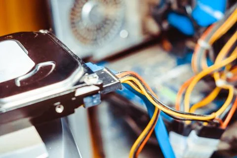 Connect the hard disk Stock Photos