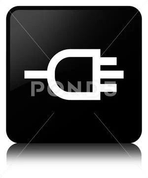 Connect icon black square button Stock Illustration