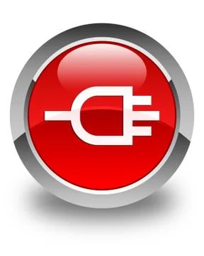 Connect icon glossy red round button Stock Illustration