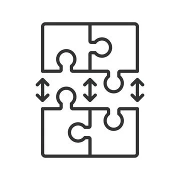 Connect icon in line design. connect, teamwork, puzzle, collaboration, relation Stock Illustration