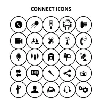 Connect Icons Stock Illustration