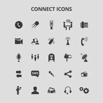 Connect Icons Stock Illustration