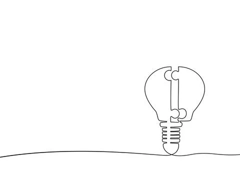 Connect the idea of the light bulb puzzle. business concept vector illustrati 스톡 일러스트