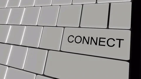 Connect-Key Concept 4K 3D animation green and dark Stock Footage 73350247