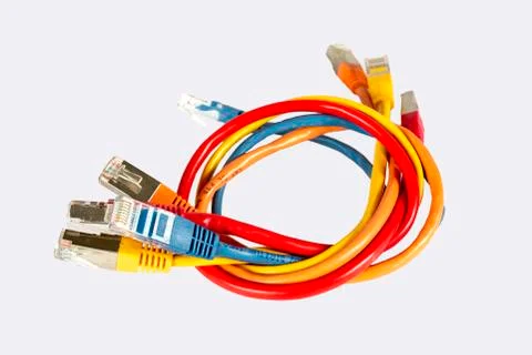 Connect Lan cable isolated on white background Stock Photos