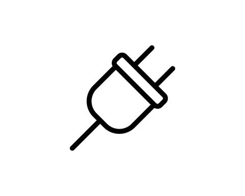 Connect line icon. Power and plug, connection symbol. logo. Outline design ed Stock Illustration