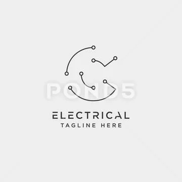 Connect or electrical c logo design vector icon element isolated Stock Illustration