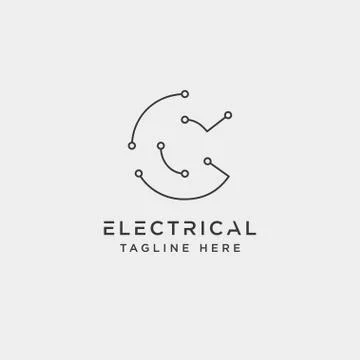 Connect or electrical c logo design vector icon element isolated Stock Illustration
