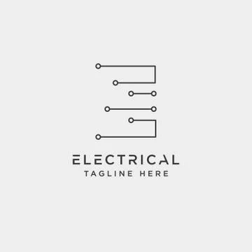 Connect or electrical e logo design vector icon element isolated Stock Illustration