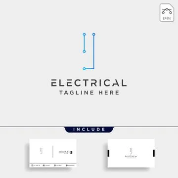 Connect or electrical i logo design vector icon element isolated Stock Illustration
