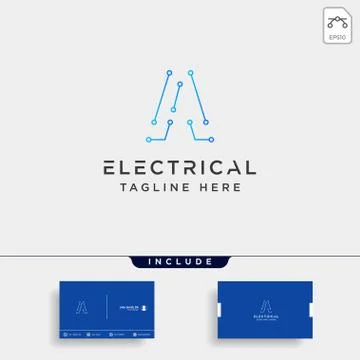 Connect or electrical a logo design vector icon element isolated Stock Illustration