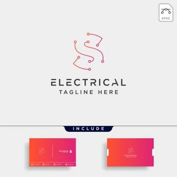 Connect or electrical logo design vector icon element isolated Stock Illustration