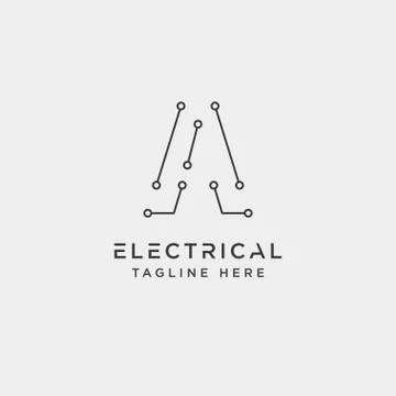 Connect or electrical a logo design vector icon element isolated Stock Illustration