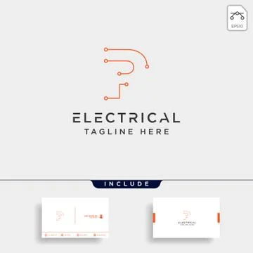 Connect or electrical p logo design vector icon element isolated Illustrazione stock