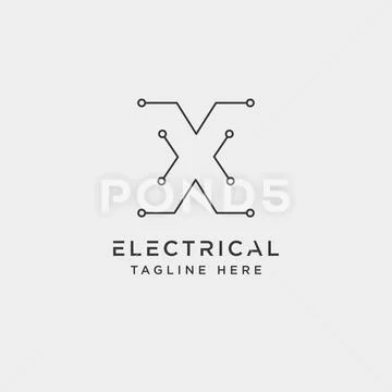 Connect or electrical x logo design vector icon element isolated Stock Illustration