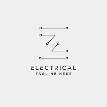 Connect or electrical z logo design vector icon element isolated Stock Illustration