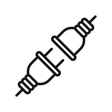 Connect plug icon Black line art vector logo Stock Illustration