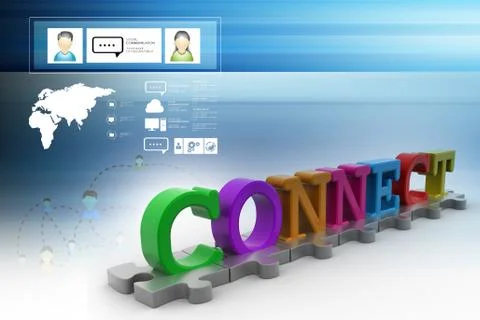 Connect - puzzle 3d Stock Illustration