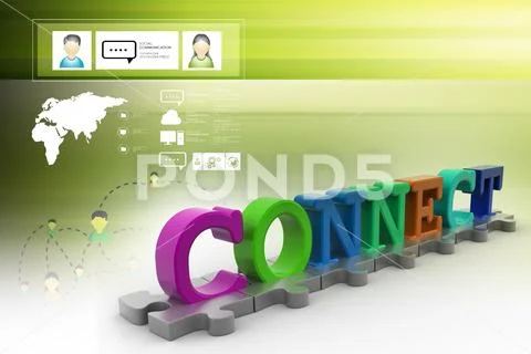 Connect - puzzle 3d Stock Illustration