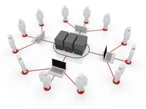 Connect to Server Stock Illustration