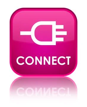 Connect special pink square button Stock Illustration
