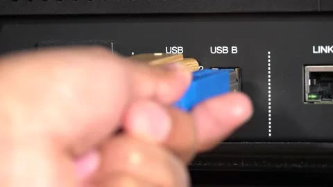 Connect USB A and B device to a DJ mixer Stock Footage 201991211