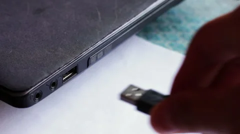Connect usb cable to your computer Stock Footage 58270251