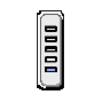 Connect usb hub game pixel art vector illustration Stock Illustration