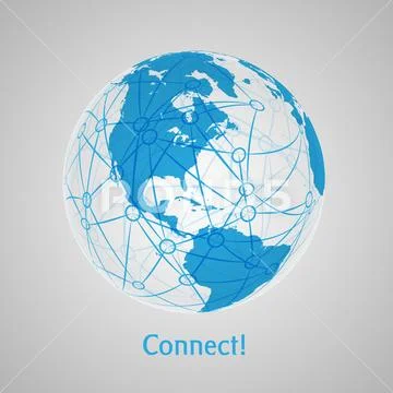 Connect World abstract concept art Stock Illustration