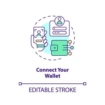 Connect your wallet concept icon Stock Illustration