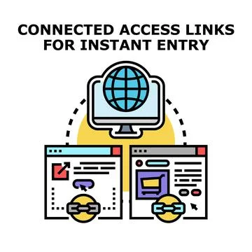 Connected access links for instant online entry Stock Illustration
