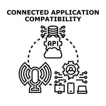 Connected application compatibility for data integration Stock Illustration