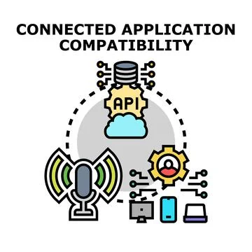 Connected application compatibility for data integration Stock Illustration