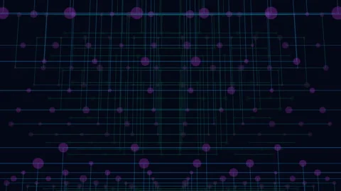 Connected blue and black grid with intricate patterns Stock-Footage 285679598